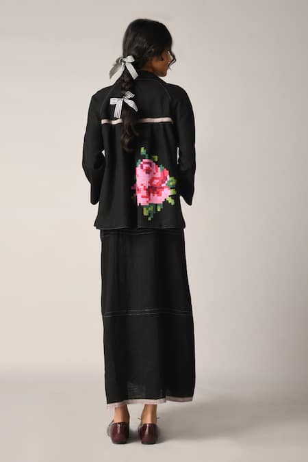 Shop Payal Pratap Beige Linen Embroidery Collared Handloom Alba Lapel Jacket at Aza Fashions Shop_Payal Pratap_Beige Linen Embroidery Collared Handloom Alba Lapel Jacket _at_Aza_Fashions