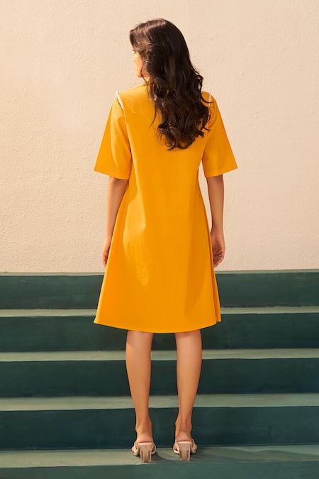 Savaaya Marigold Poplin Short Dress 