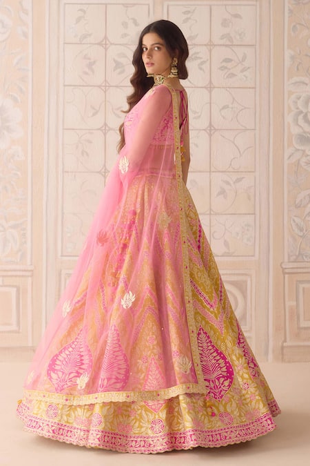 Shyam Narayan Prasad Freesia Yellow Embroidered Lehenga Set 