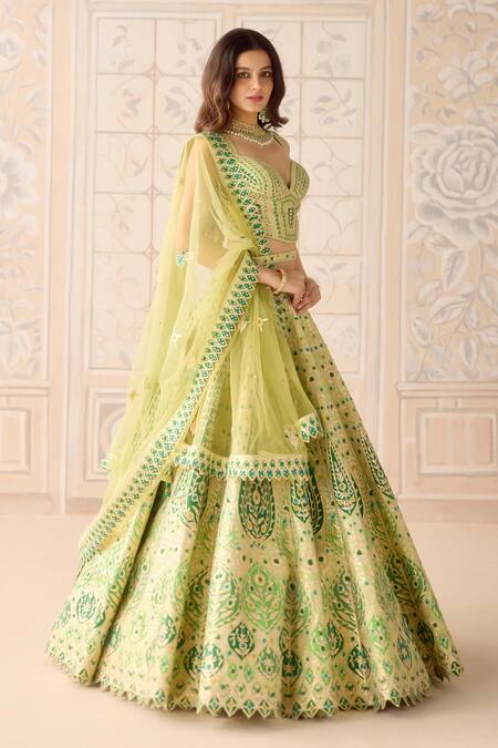 Shyam Narayan Prasad Green Silk, Organza Gota Patti, Embroidery, Butterfly Applique Lehenga Set Online at Aza Fashions Shyam Narayan Prasad_Green Silk, Organza Gota Patti, Embroidery, Butterfly Applique Lehenga Set _Online_at_Aza_Fashions