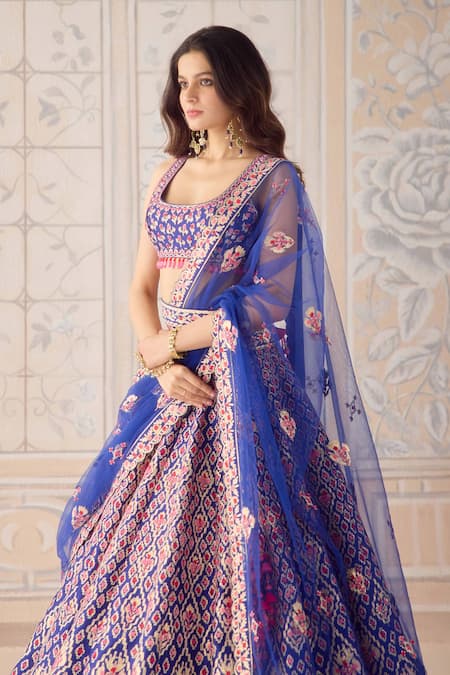 Shyam Narayan Prasad Mauve Silk, Net Gota Patti, Embroidery Square Neck Mazarine Blue Lehenga Set Online at Aza Fashions Shyam Narayan Prasad_Mauve Silk, Net Gota Patti, Embroidery Square Neck Mazarine Blue Lehenga Set _Online_at_Aza_Fashions