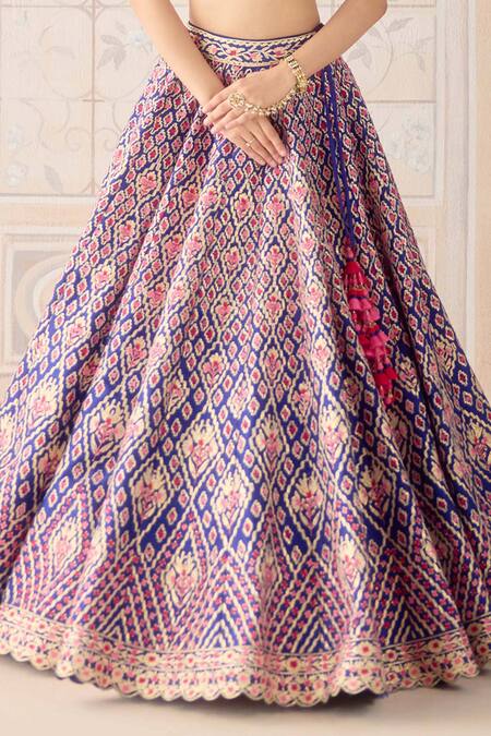Shyam Narayan Prasad Mauve Silk, Net Gota Patti, Embroidery Square Neck Mazarine Blue Lehenga Set at Aza Fashions Shyam Narayan Prasad_Mauve Silk, Net Gota Patti, Embroidery Square Neck Mazarine Blue Lehenga Set _at_Aza_Fashions