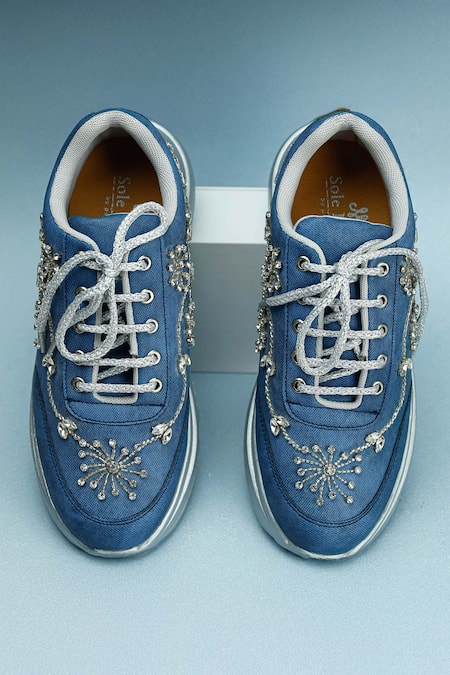 Sole Mates by Palak Blue Designer Denim Sneakers  