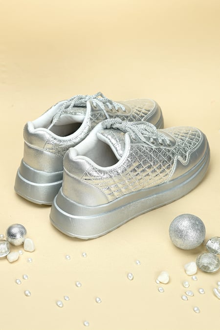 Sole Mates by Palak Moonlit Silver Sneakers 
