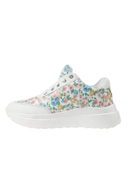 Shop_Sole Mates by Palak_White Floral Printed Sneakers _Online_at_Aza_Fashions