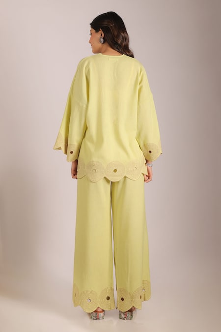 Grass & Sunshine Sunlit Fern Lime Yellow Pant Set 