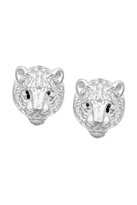 MAALICIOUS JEWELRY Huli Tiger Silver Stud Earrings 
