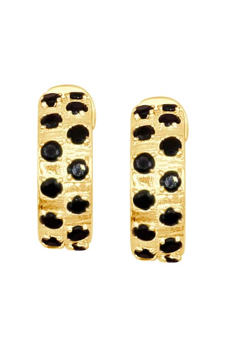 Shop_MAALICIOUS JEWELRY_Black Dalmation Hoops _Online_at_Aza_Fashions