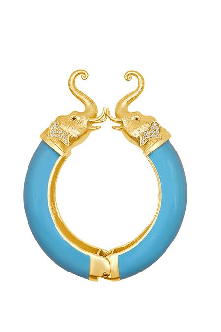 Buy MAALICIOUS JEWELRY Blue Circus Elephant Gold Plated Bracelet Buy_MAALICIOUS JEWELRY_Blue Circus Elephant Gold Plated Bracelet