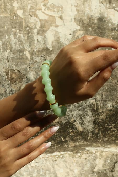 MAALICIOUS JEWELRY Green Sona Glass Bangle 