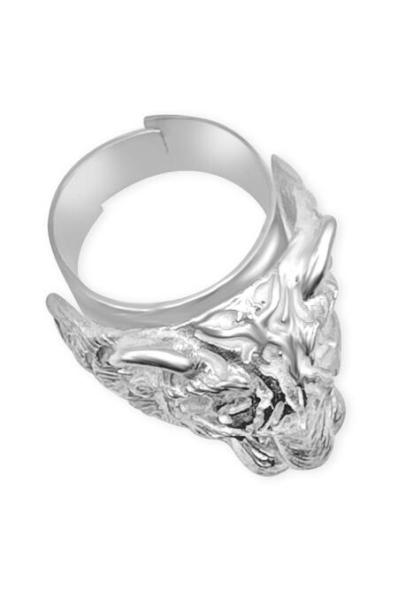 MAALICIOUS JEWELRY_Silver Plated Huli Tiger Ring _Online_at_Aza_Fashions