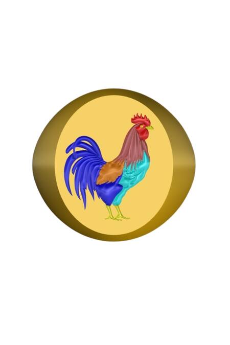 MAALICIOUS JEWELRY_Gold Plated Koli Enamel Ring _Online_at_Aza_Fashions