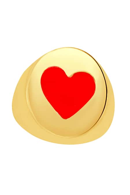 MAALICIOUS JEWELRY Heart Enamel Gold Plated Ring 