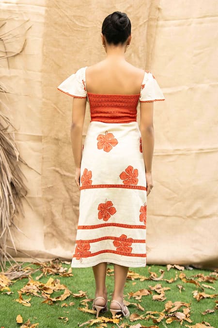 Kalakaari By Sagarika Floral Embroidered Midi Dress 