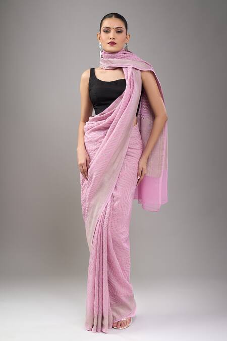 Buy_Mint N Oranges_Lilac Georgette Pure Designer Saree_Online_at_Aza_Fashions