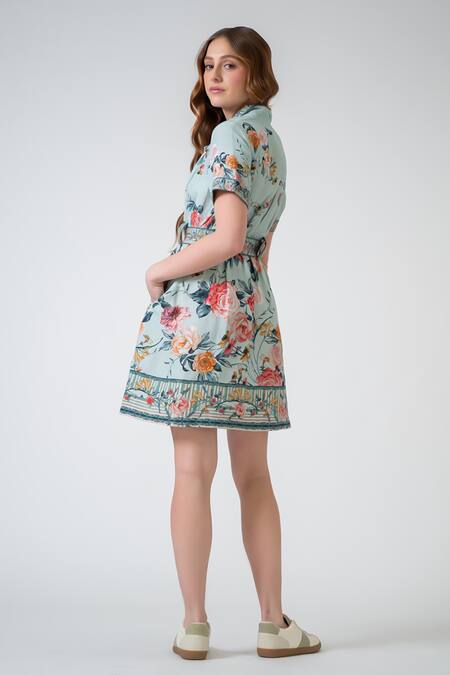 RANNA GILL_Multi Color Collared Eva Mini Dress_Online_at_Aza_Fashions