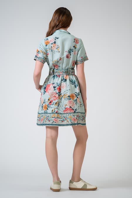 Buy_RANNA GILL_Multi Color Collared Eva Mini Dress_Online_at_Aza_Fashions