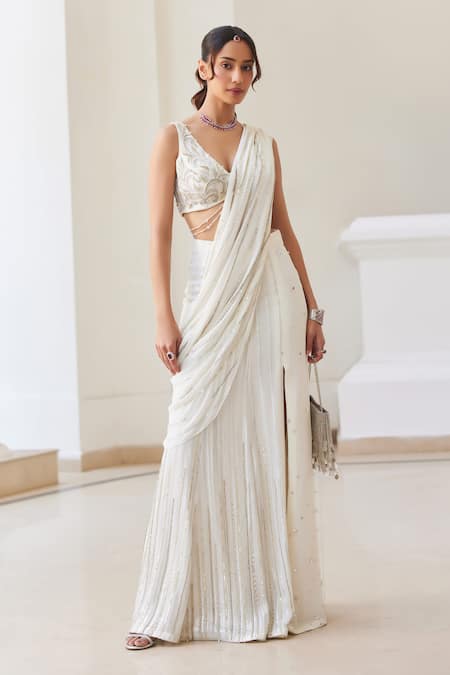 Label Sanya Gulati Designer Pre-Draped Saree & Blouse 