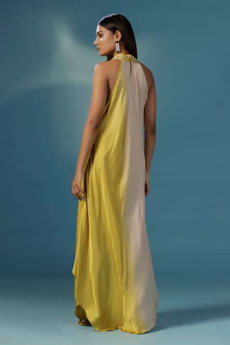 Two Sisters By Gyans Designer Satin Maxi Dress 