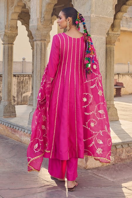 Vinita Bhansali Gulbaag Pink Anarkali Set 