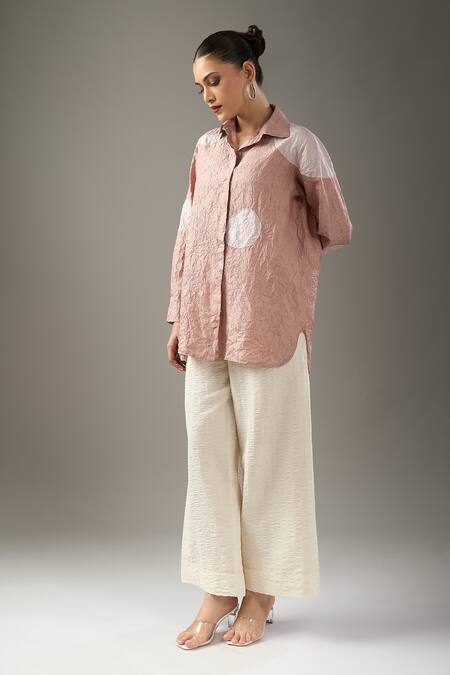Divyam Mehta_Pink Collared Mulberry Shirt _Online_at_Aza_Fashions