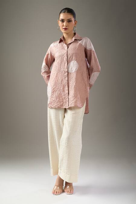 Shop_Divyam Mehta_Pink Collared Mulberry Shirt _Online_at_Aza_Fashions