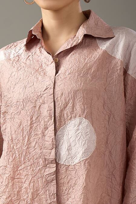 Divyam Mehta_Pink Collared Mulberry Shirt _at_Aza_Fashions