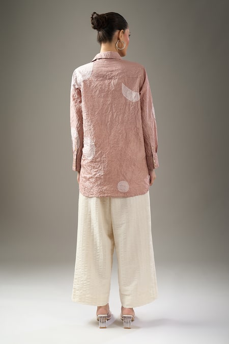 Shop_Divyam Mehta_Pink Collared Mulberry Shirt _at_Aza_Fashions