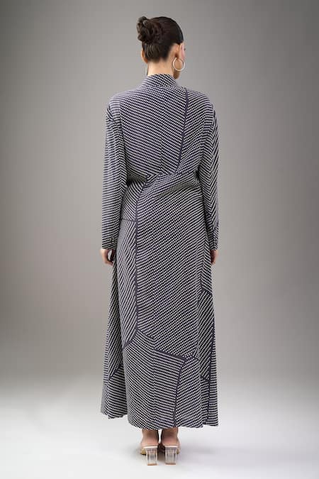 Shop Divyam Mehta Black Crepe Shawl Neck Coal Maxi Dress at Aza Fashions Shop_Divyam Mehta_Black Crepe Shawl Neck Coal Maxi Dress _at_Aza_Fashions