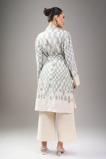 Divyam Mehta Cream Jacket Kurta Set 