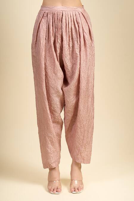 Divyam Mehta_Pink Round Neck Mulberry Straight Kurta Set _Online_at_Aza_Fashions