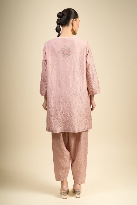 Divyam Mehta Pink Mulberry Straight Kurta Set 