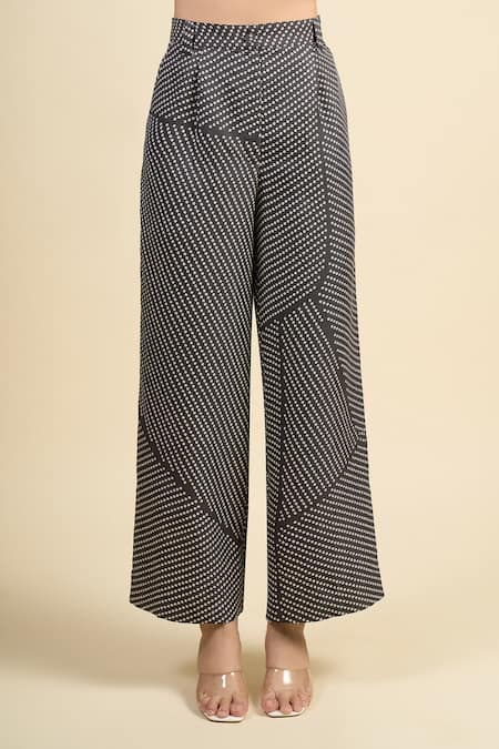 Shop_Divyam Mehta_Black Silk Collared Coal Vegan Pant Set _Online_at_Aza_Fashions