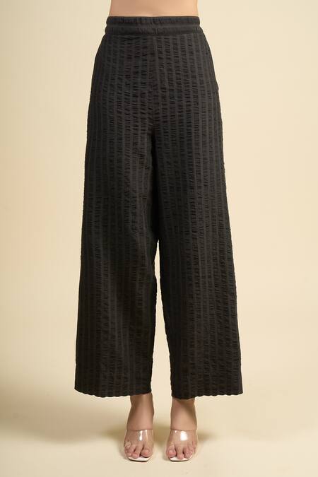 Buy_Divyam Mehta_Black Handloom Cotton Round Neck Coal Kurta Set _Online_at_Aza_Fashions