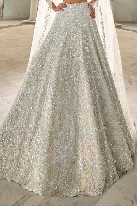 Buy Seema Gujral Ivory Net Sequins, Beads Lehenga Set Online at Aza Fashions Buy_Seema Gujral_Ivory Net Sequins, Beads Lehenga Set _Online_at_Aza_Fashions