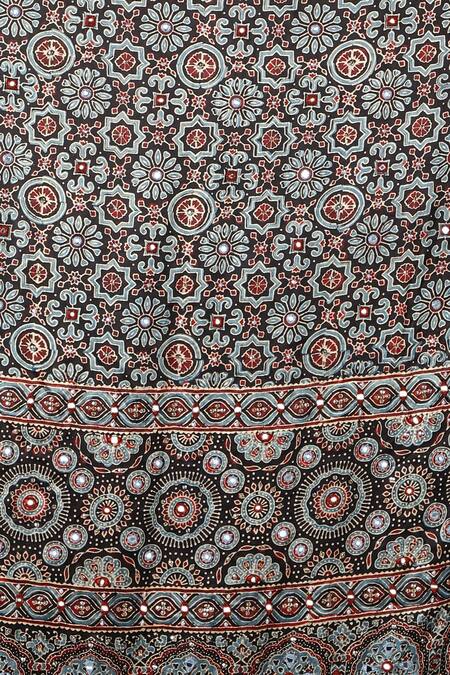 Shop_Sheeshakari_Red Silk Embroidery Round Neck Kurta Set With Dupatta _Online_at_Aza_Fashions