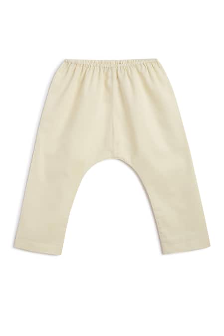 Buy_Tiber Taber_Blue Cotton Embroidery Shiv Damru Kurta Pyjama Set _Online_at_Aza_Fashions