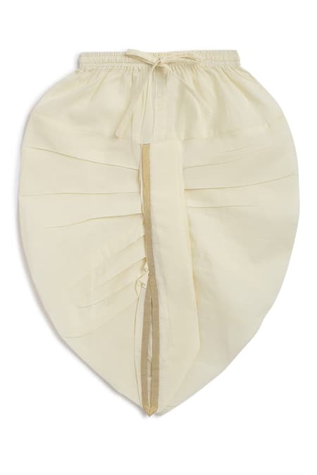 Shop_Tiber Taber_Blue Cotton Embroidery Shiv Damru Dhoti Kurta Set _Online_at_Aza_Fashions