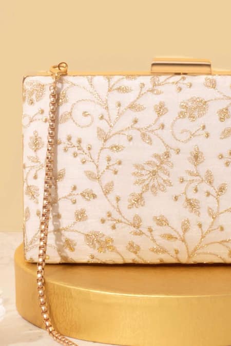 Buy Amyra Off White Embroidery Antaria Clutch Online at Aza Fashions Buy_Amyra_Off White Embroidery Antaria Clutch _Online_at_Aza_Fashions