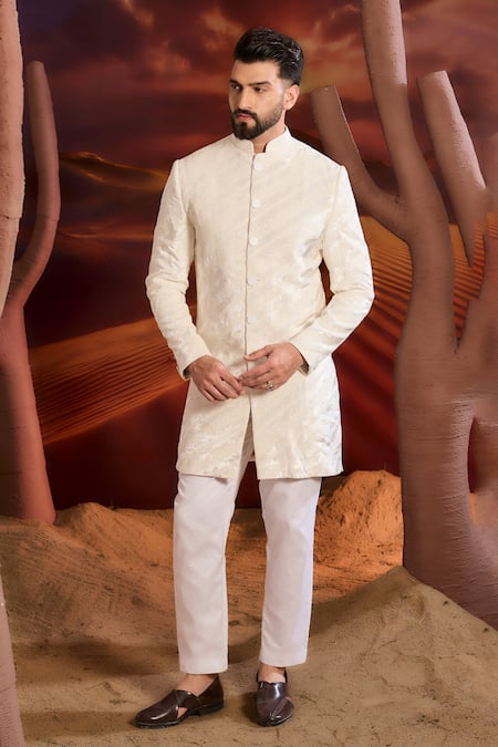 Kasbah White Velvet Designer Sherwani 