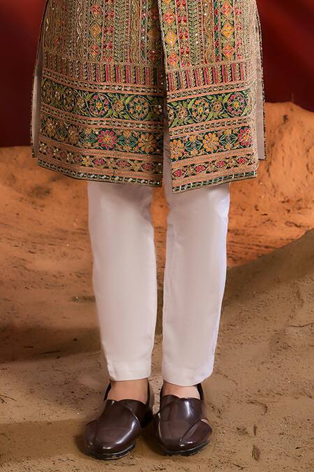 Kasbah_Multi Color Georgette Embroidery Designer Sherwani _Online_at_Aza_Fashions