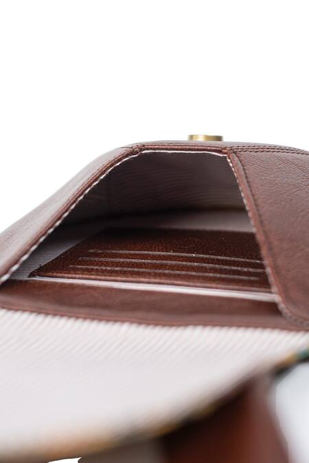 Buy_Miri_Brown Embroidery Dark Floral Sling Bag _Online_at_Aza_Fashions