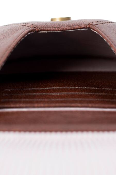 Miri_Brown Embroidery White Daisy Bianca Sling Bag _Online_at_Aza_Fashions