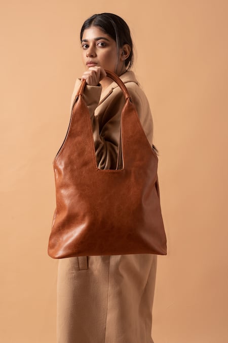 Shop Miri Tan Classic Handcrafted Tote Bag at Aza Fashions Shop_Miri_Tan Classic Handcrafted Tote Bag _at_Aza_Fashions