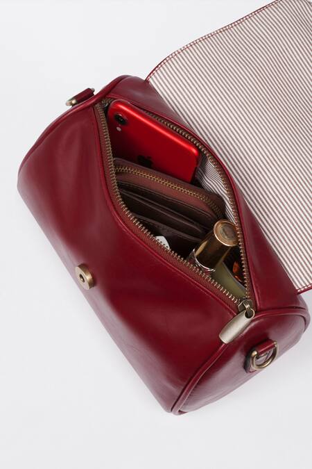 Shop_Miri_Maroon Rosewood Retro Flap Sling Bag _Online_at_Aza_Fashions