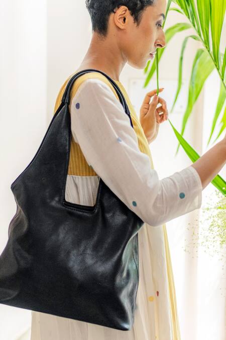 Miri_Black Midnight Handcrafted Tote Bag _at_Aza_Fashions