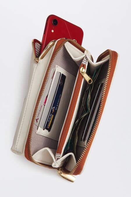 Buy_Miri_White Embroidery Hand Flamingo Mobile Wallet Sling _Online_at_Aza_Fashions