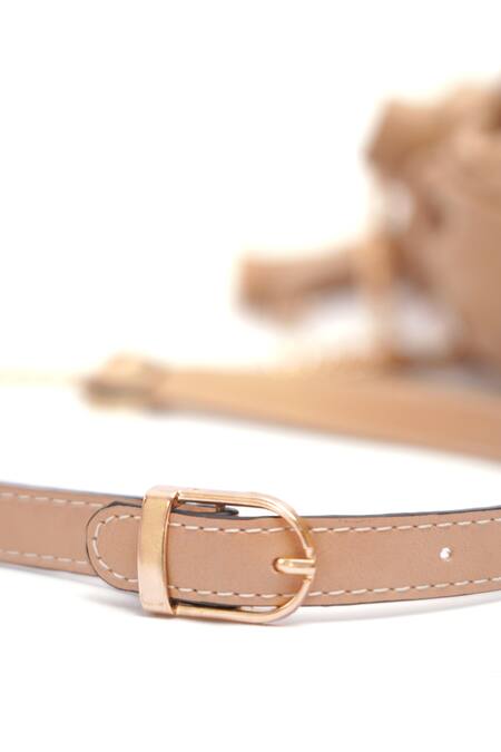 Miri_Beige Embroidery Hand Roses Potli Bag _at_Aza_Fashions