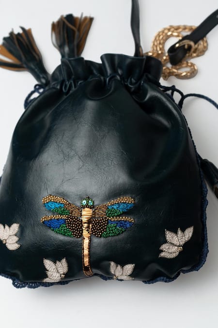 Miri Hand Embroidered Dragonfly Potli Bag 