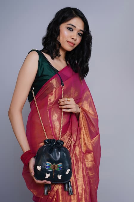 Miri Hand Embroidered Dragonfly Potli Bag 